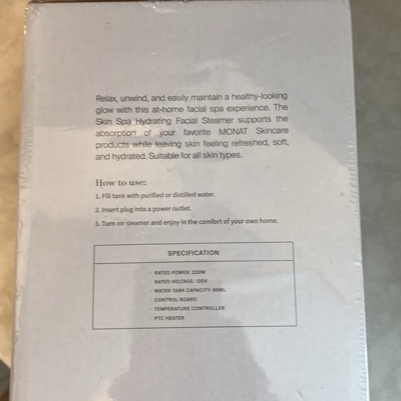 Monat Skin Spa Hydrating Facial Steamer Sauna Facial - Picture 3 of 5